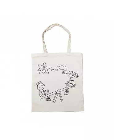 Textil BOLSA Algodón Prediseño NIÑOS COLUMPIO 27x32cm 1