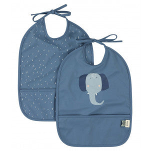 Pack 2 baberos impermeables mrs. elephant trixie 1