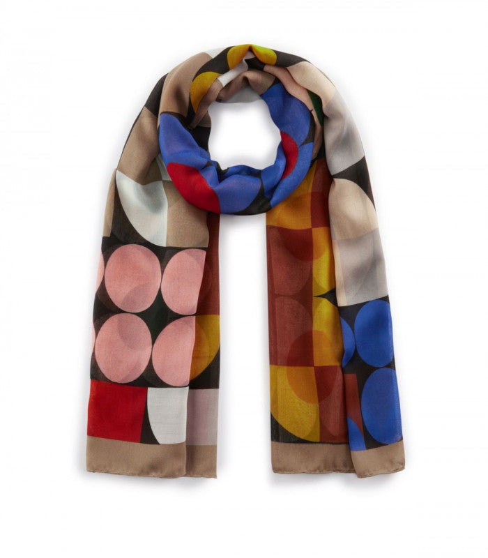 Fular graphic flowers marron codello 1