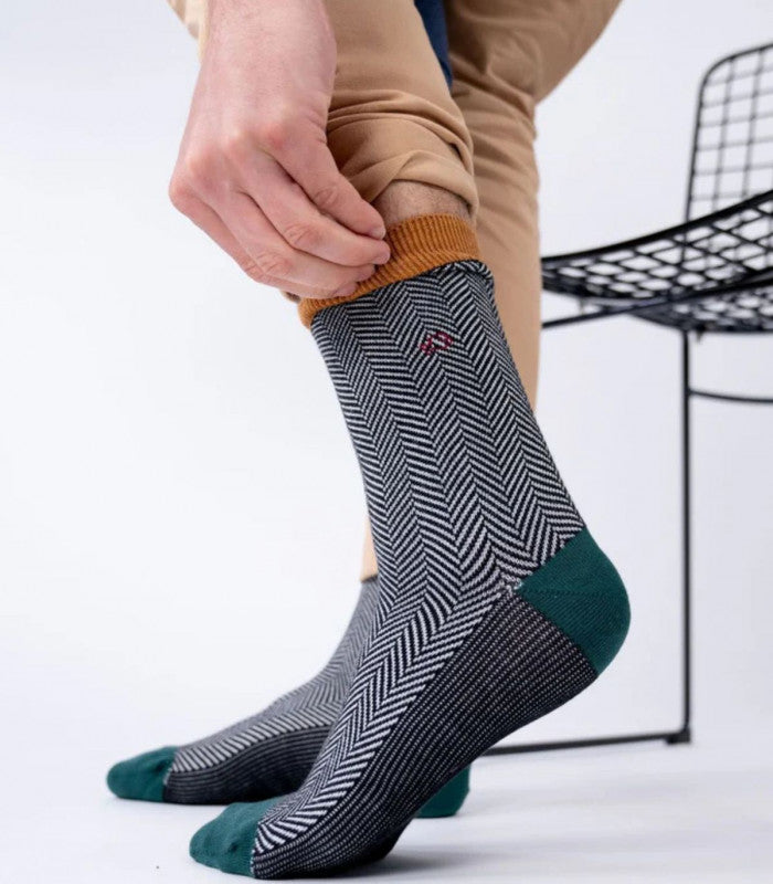 Calcetines billy belt chevrons black 1