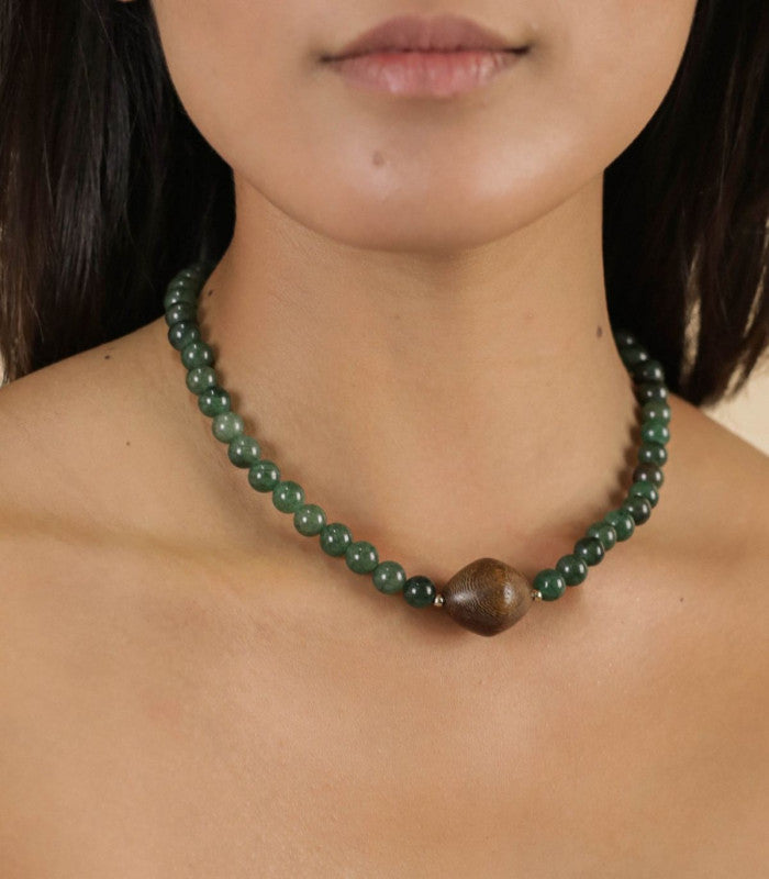 Collar aventurine nature bijoux 2