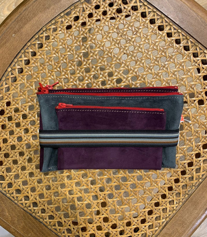 Monedero triple maxi morado-gris bandit manchot 1