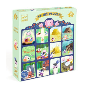Puzzle cuentos los 3 cerditos djeco 1