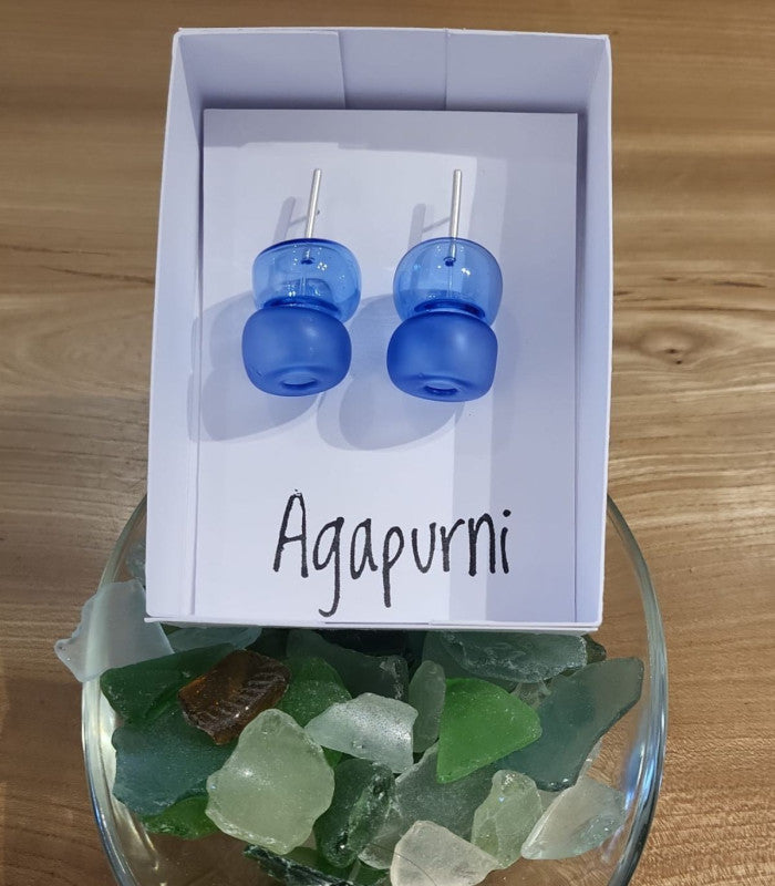 Pendiente doble bluino agapurniglass 1