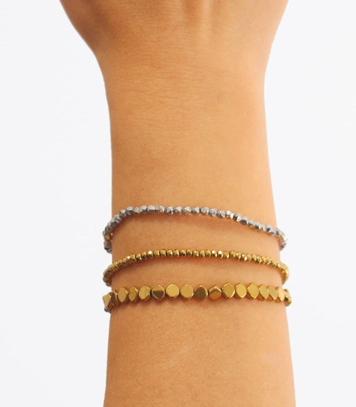 Pulsera hematita dorado 3mm anartxy 2