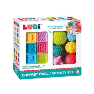 Conjunto 6 bolas y 6 cubos ludi 1