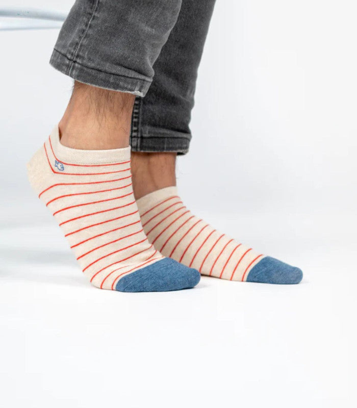 Calcetines tobilleros billy belt beige red 2