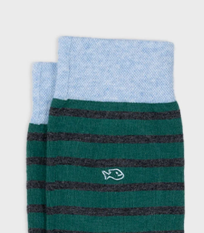 Calcetines billy belt rayas verde-gris 2