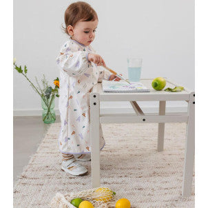 Babero impermeable m/larga happy fruits blue lassig 2