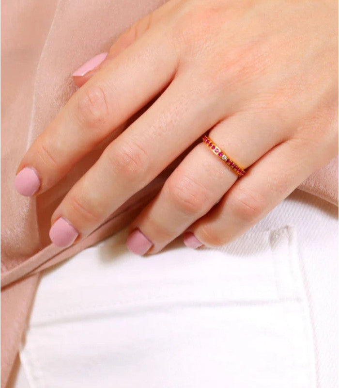 Anillo sparkle radiance rosa anartxy 2