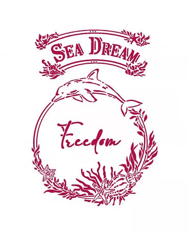 Stencil Stamperia 21x29,7 cm - Romantic Sea Dream freedom 1