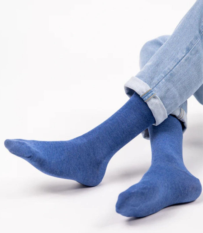 Calcetines billy belt liso bamboo blue 1