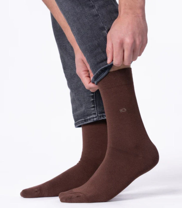 Calcetines billy belt liso bamboo brown 2