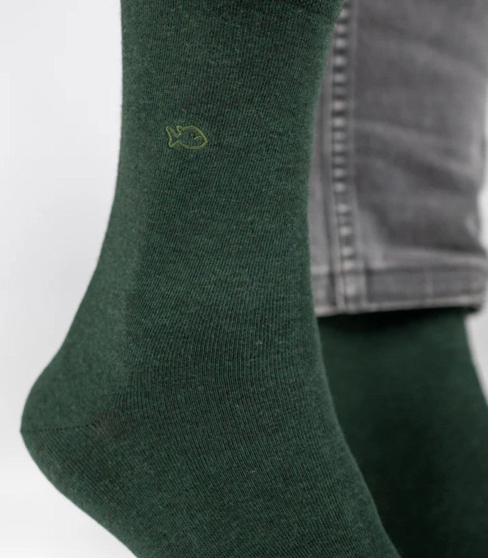 Calcetines billy belt liso bamboo dark green 2