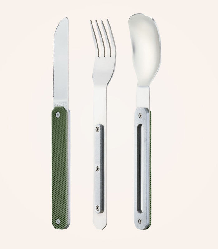 Cubiertos aluminium kaki akinod 1