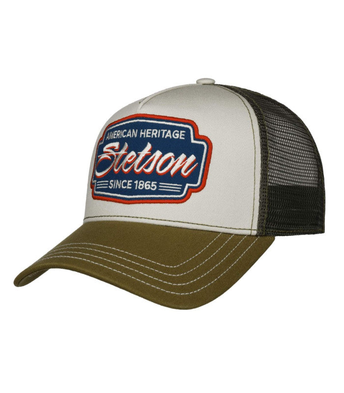 Gorra trucker race olive yellow stetson 1