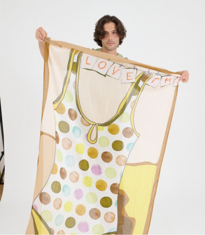 Pañuelo de algodon pamela beige storiatipic 1