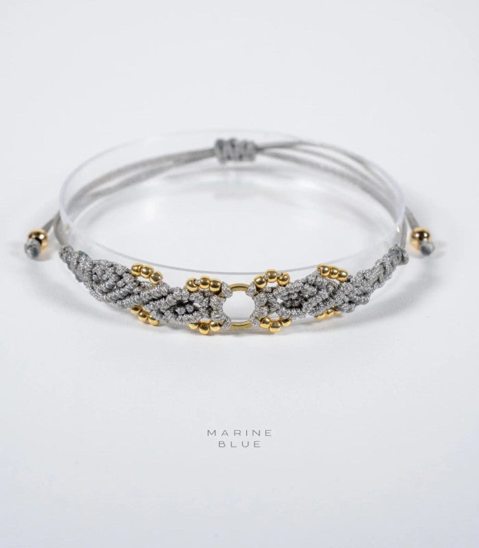 Pulsera jardin flower circle misty moon marine blue 1