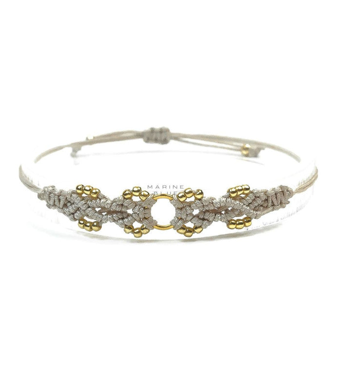 Pulsera jardin flower circle misty moon marine blue 2
