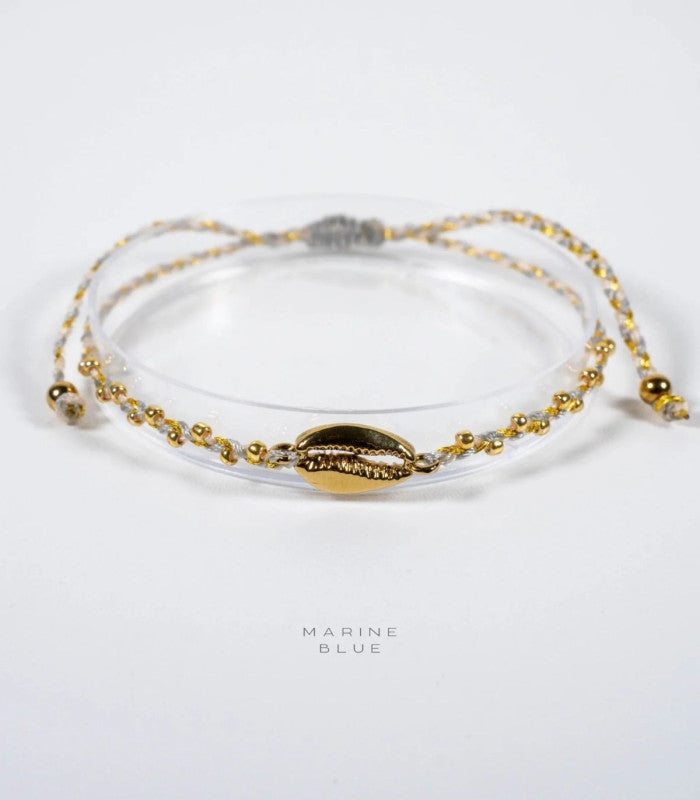 Pulsera cowrie pointed misty moon marine blue 1