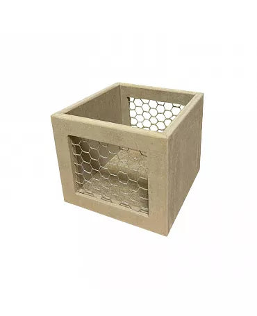 Madera CAJA CUBO REJILLA 18x18x15cm 2