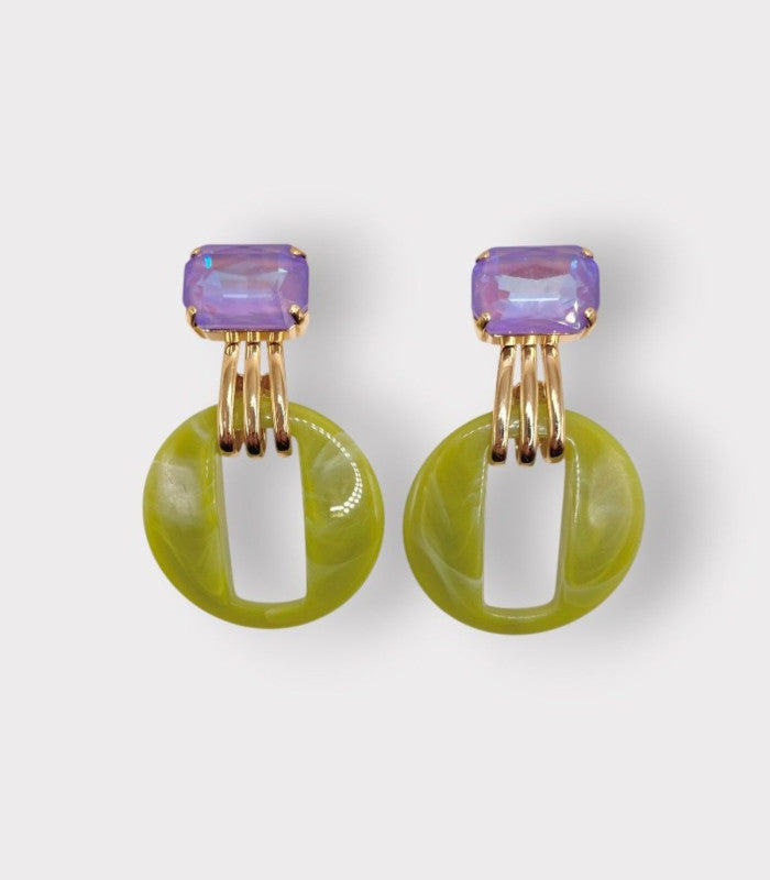Pendiente oculus strass anise green julie sion 1