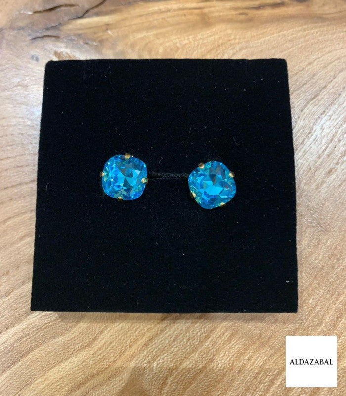 Pendiente cristal lucia verde petroleo aldazabal joyas 1
