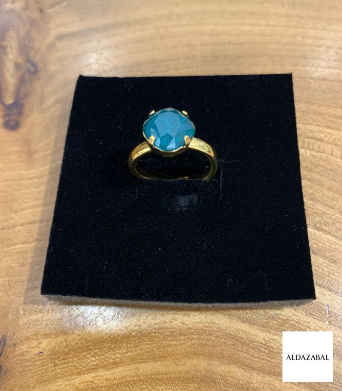 Anillo cristal lucia verde petroleo aldazabal joyas 1