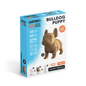 Puzzle 3d bulldog puppy cartonic 2