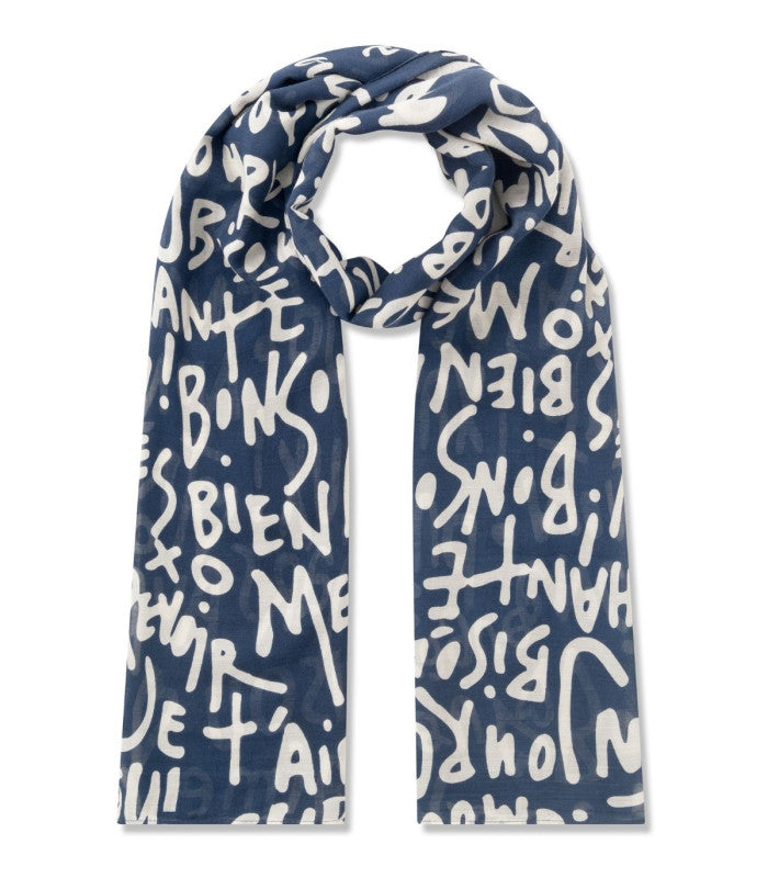 Fular letras francesas azul codello 1