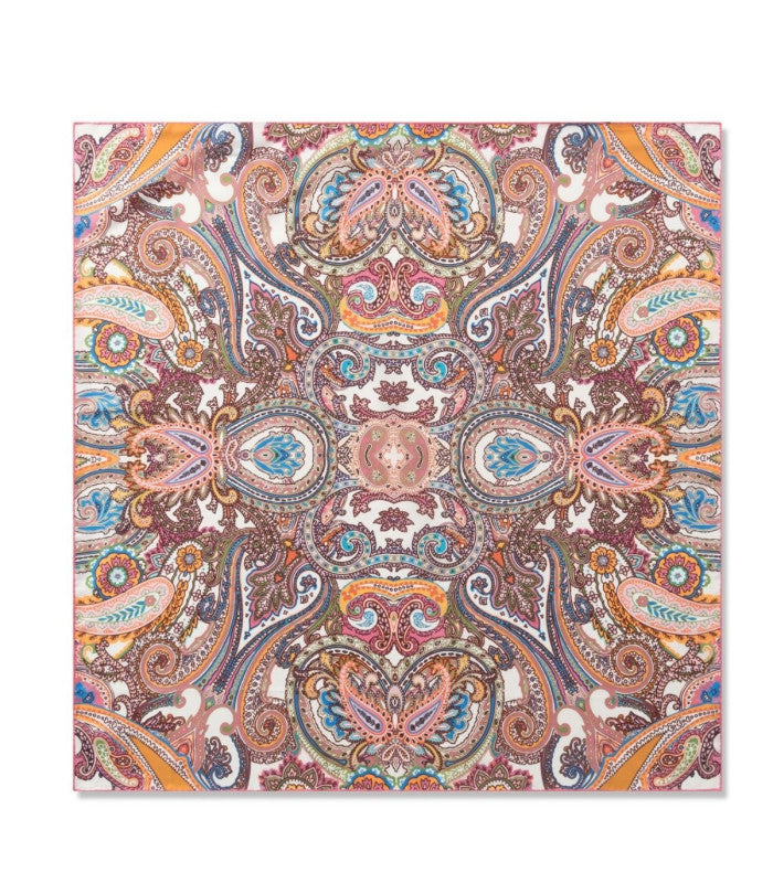 Pañuelo de seda paisley rosa codello 2