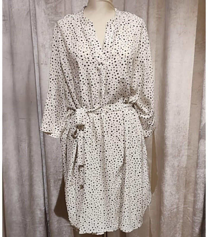 Vestido motas natural emma & gaia 1