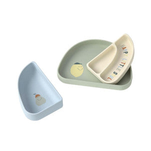 Set 3 platos silicona happy fruits lemon lassig 2