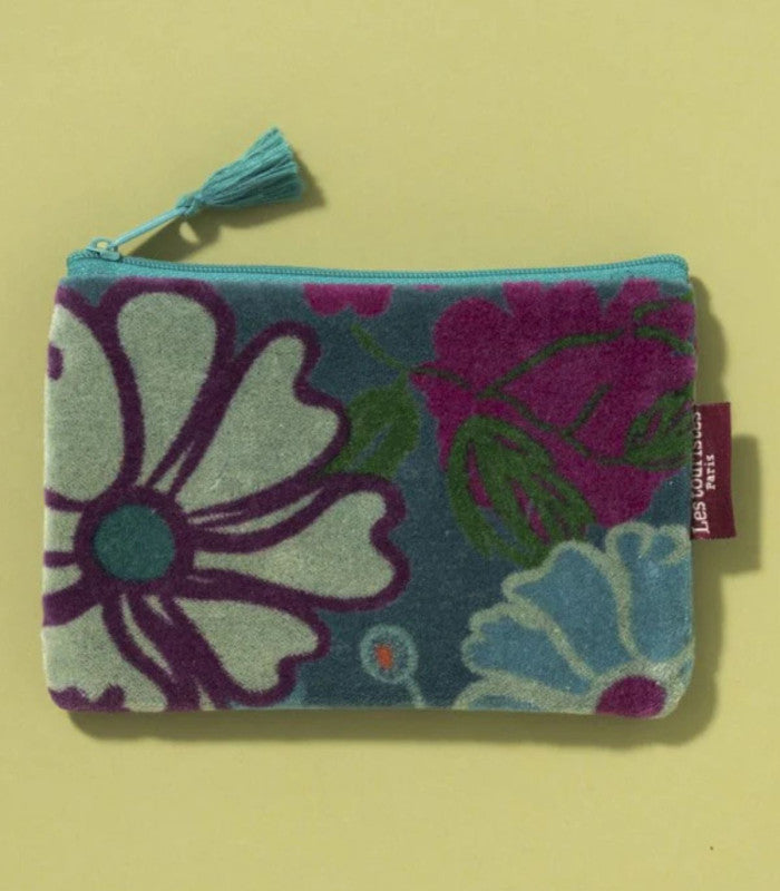 Neceser velvet mini cosmos teal les touristes 1