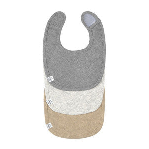 Pack 3 baberos newborn light grey lassig 1