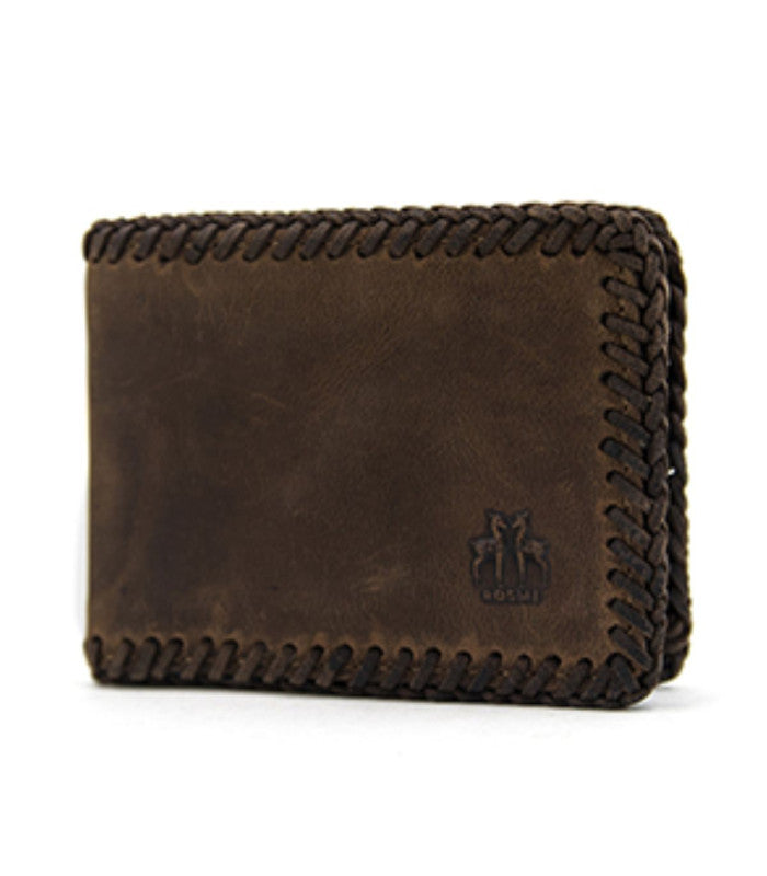 Cartera americana artesana marron rosme 1