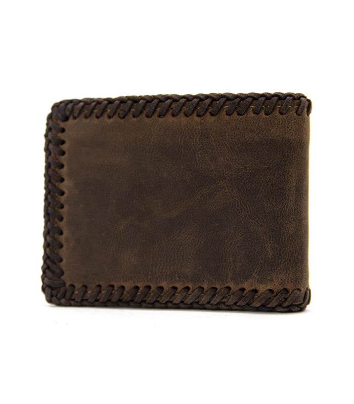 Cartera americana artesana marron rosme 2