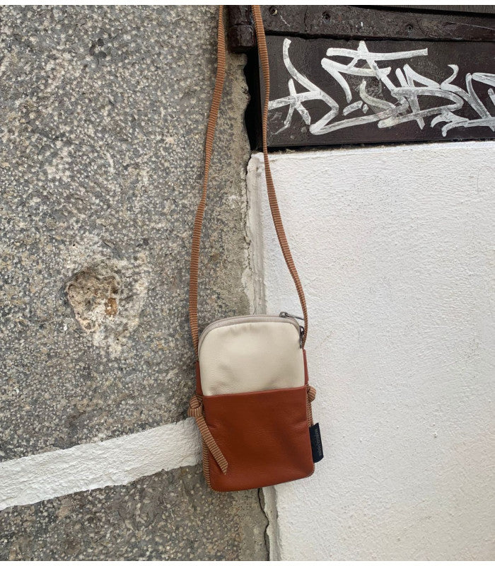 Mini bolso portamovil terracotta & cream marco tadini 1