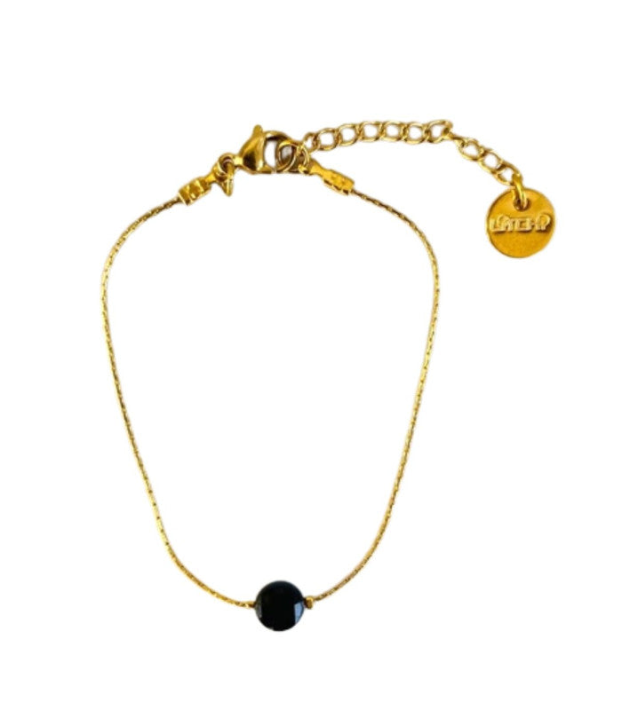 Pulsera mini moon negra litchi 2