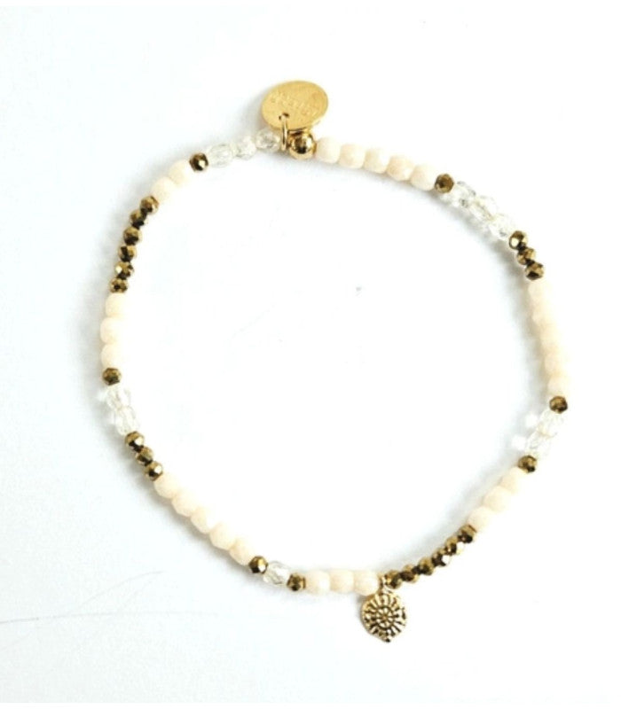 Pulsera maharani blanca litchi 1