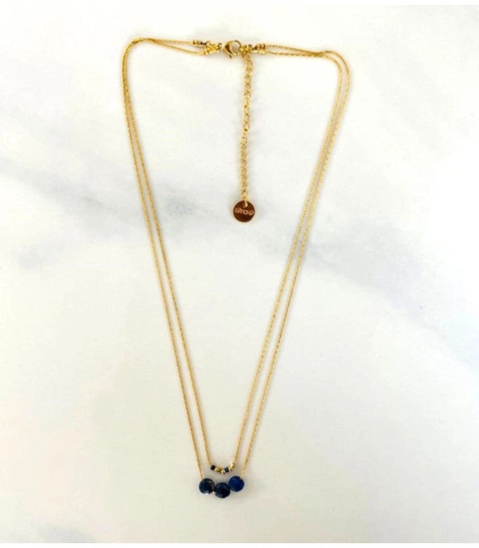 Collar doble luna mini moon marino litchi 1
