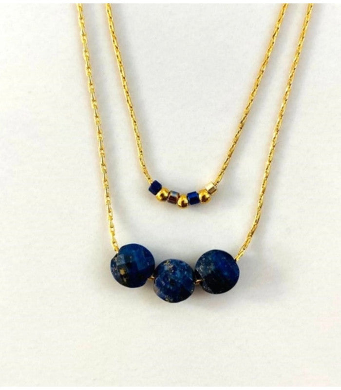 Collar doble luna mini moon marino litchi 2