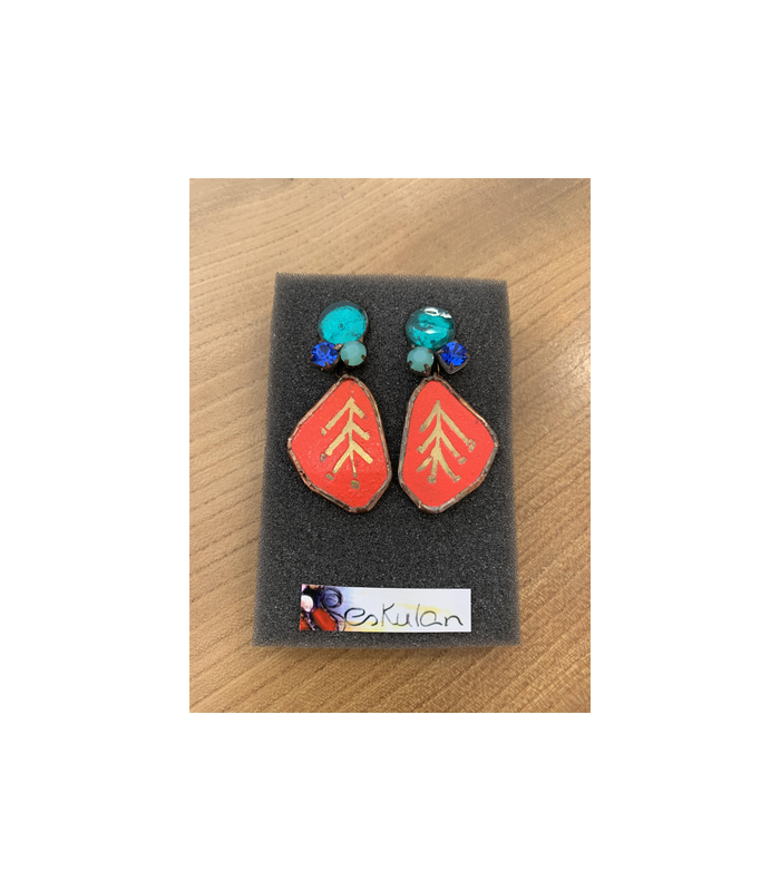 Pendiente eskulan mandiola rojo 1