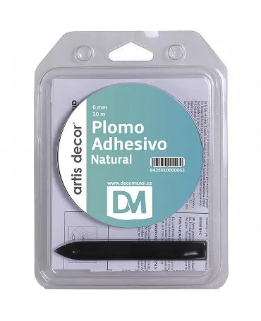 PLOMO ADHESIVO SIMPLE 6mmx10m NATURAL 1