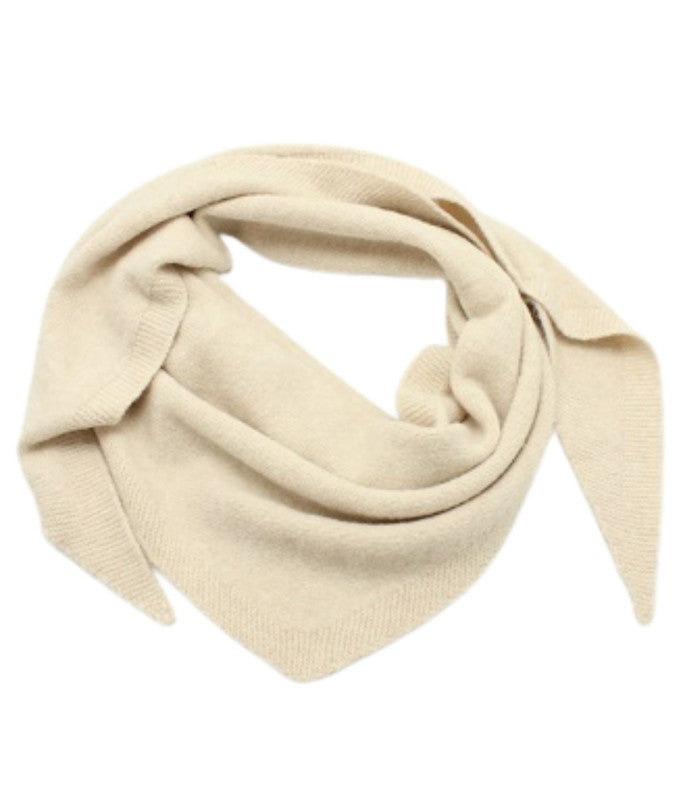 Fular triangular grande de punto beige atoll-palme 1