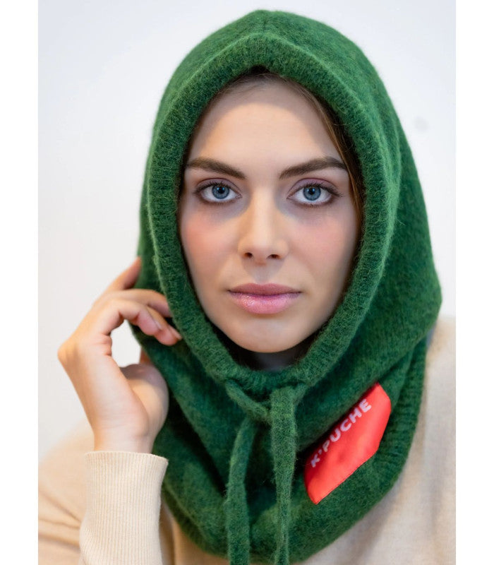 Capucha de baby alpaca kim green fir tree k'puche 2