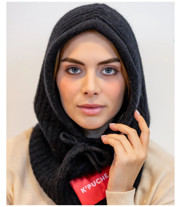 Capucha de baby alpaca kim black k'puche 2