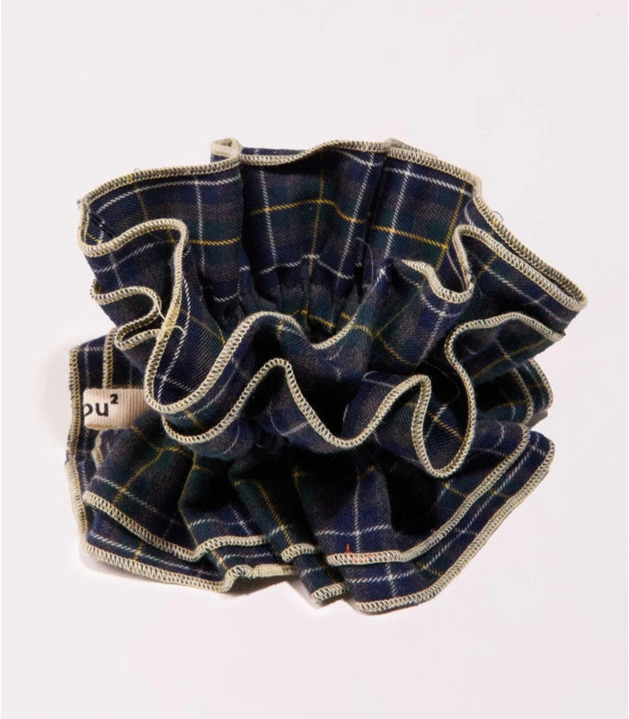 Scrunchie maxi chouchou tartan vert 1