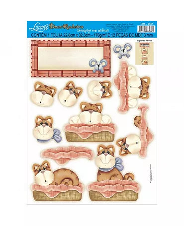 Madera Silueta KIT GATOS Litoarte 1