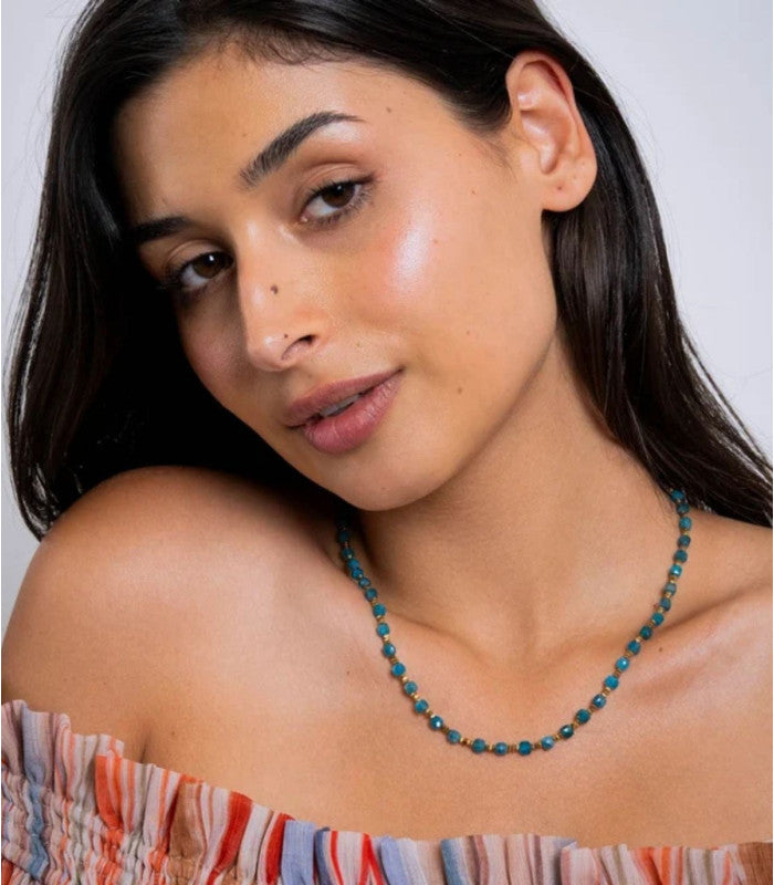 Collar extensible piedras facetadas turquesa anartxy 2